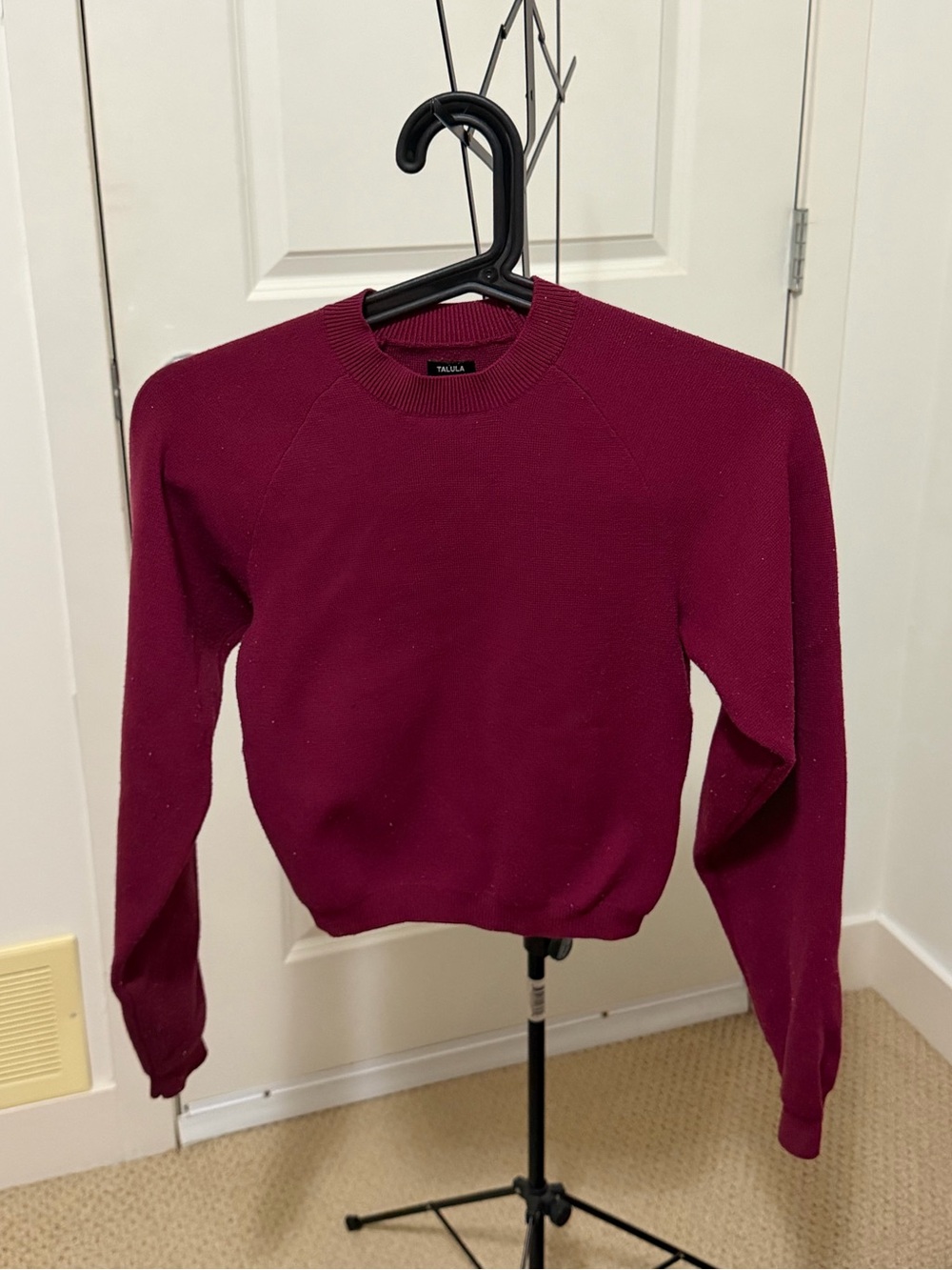Aritzia Talula Crewneck Sweater in Berry Plum